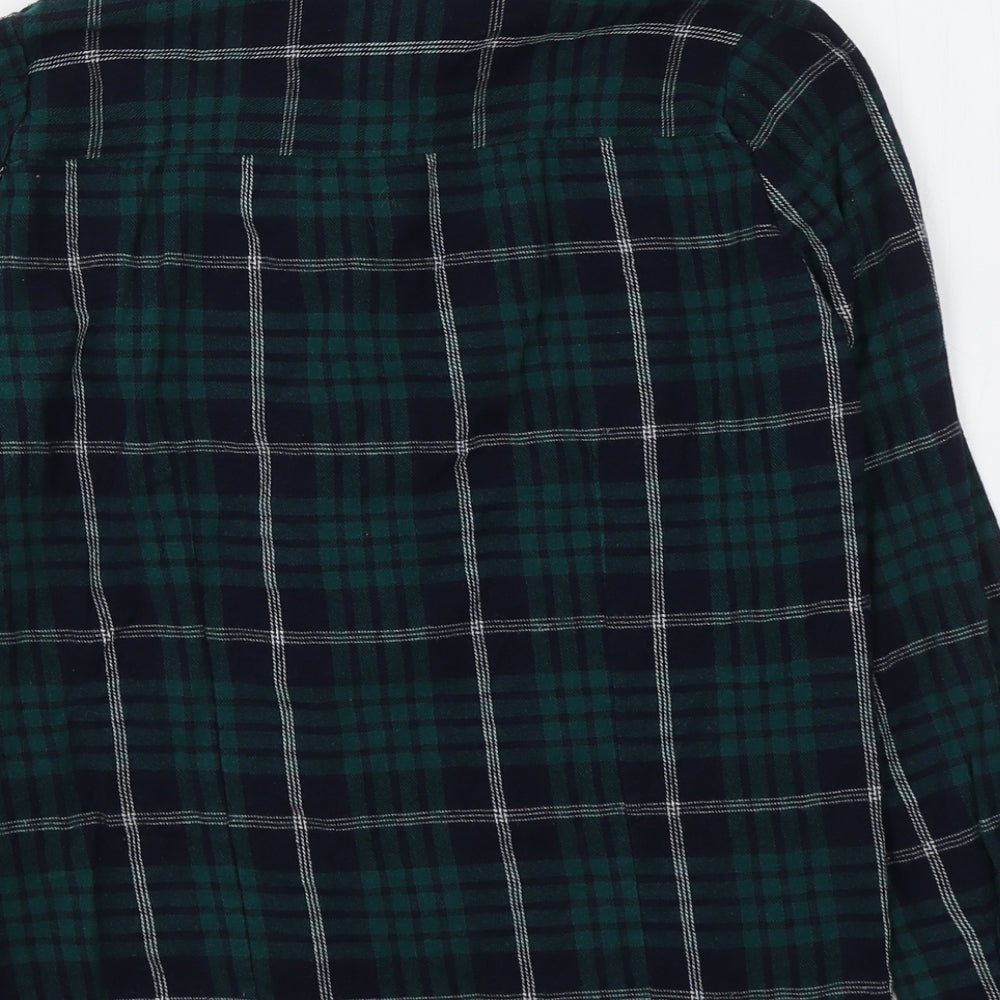 Atmosphere Womens Green Plaid Cotton Basic Button-Up Size 8 Collared
