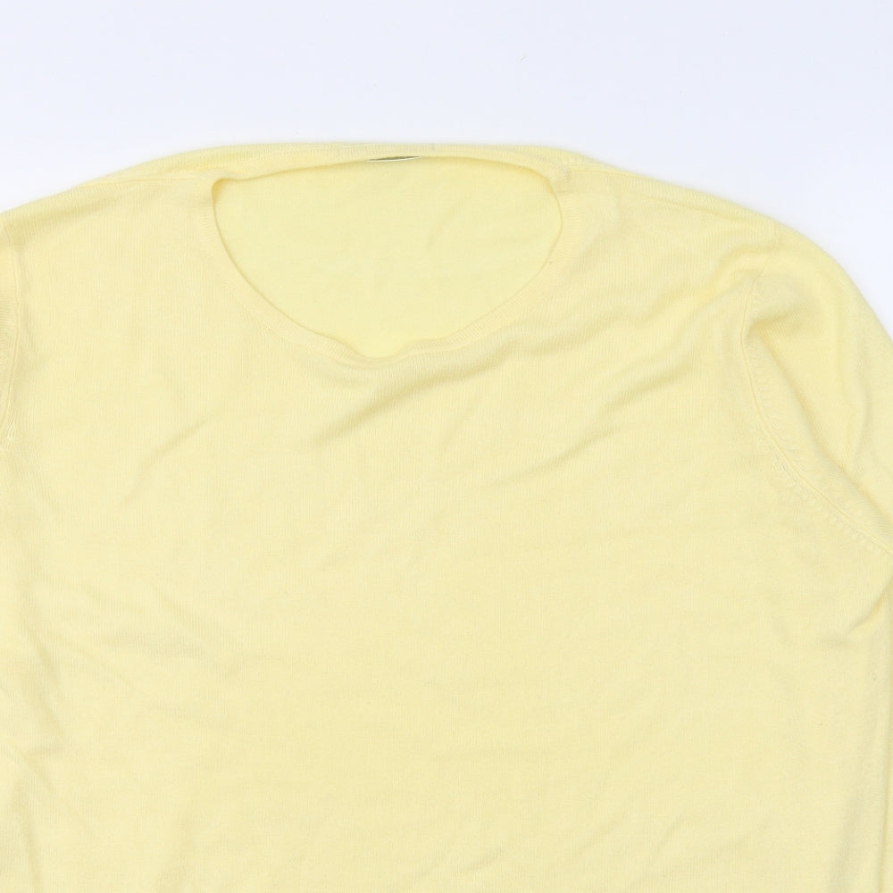 Marks and Spencer Womens Yellow  Acrylic Basic Blouse Size 20 Round Neck