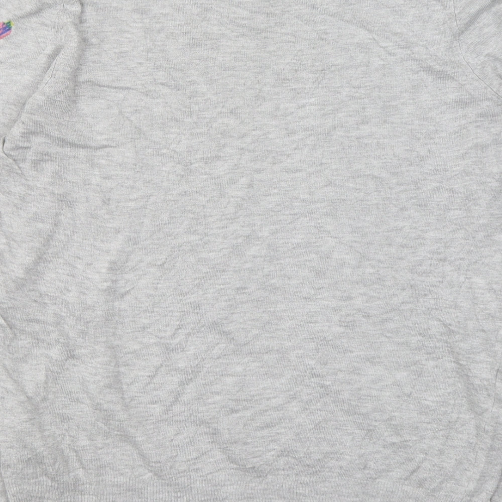 NEXT Womens Grey  Viscose Basic Blouse Size 12 Round Neck