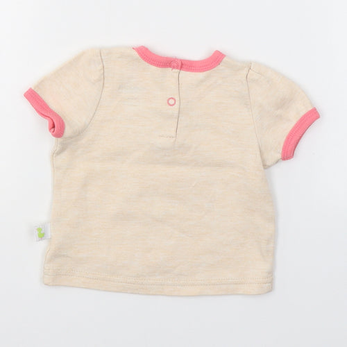 Duck Duck Goose Girls Beige  Cotton Pullover T-Shirt Size 12 Months Round Neck Pullover