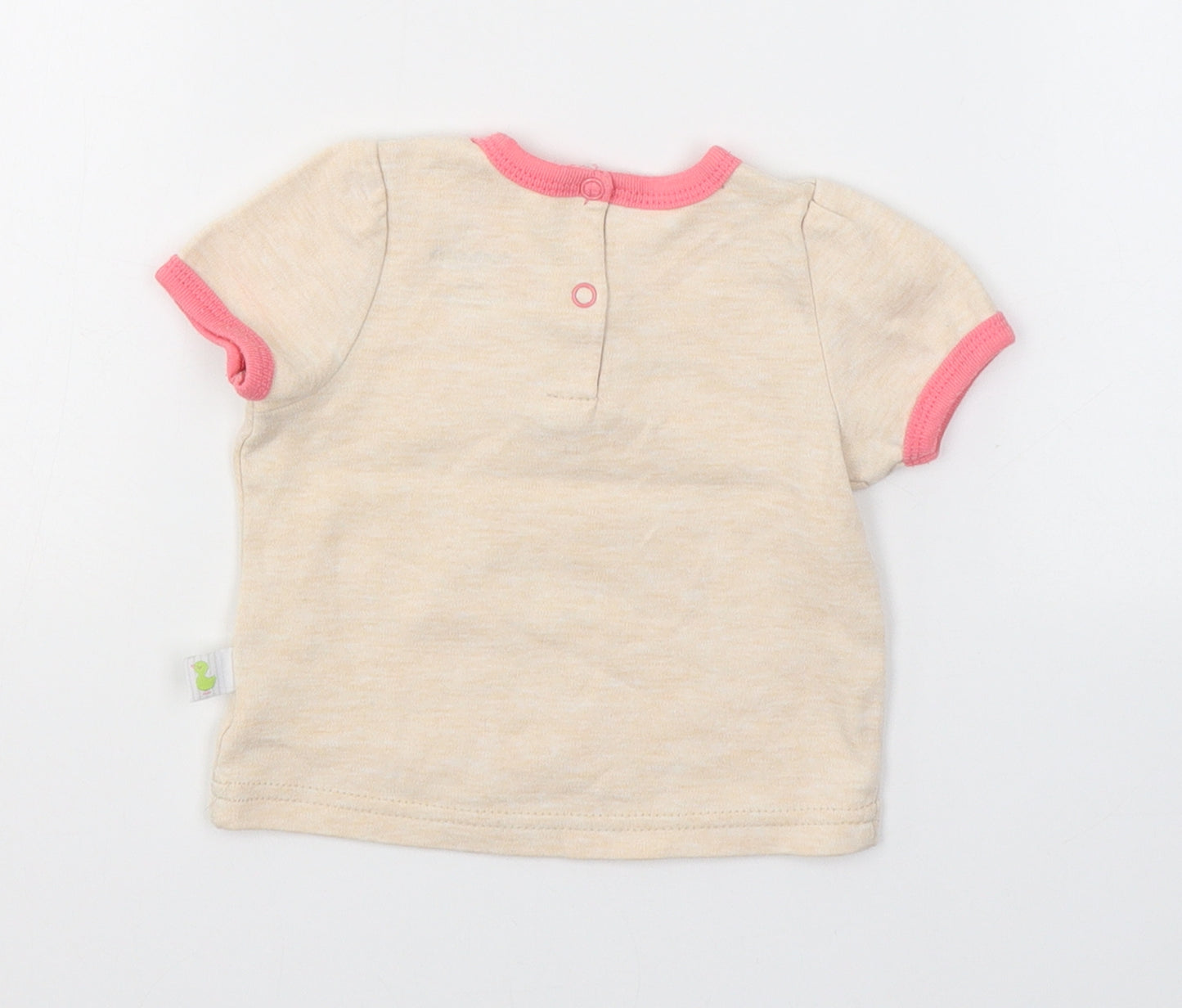 Duck Duck Goose Girls Beige  Cotton Pullover T-Shirt Size 12 Months Round Neck Pullover