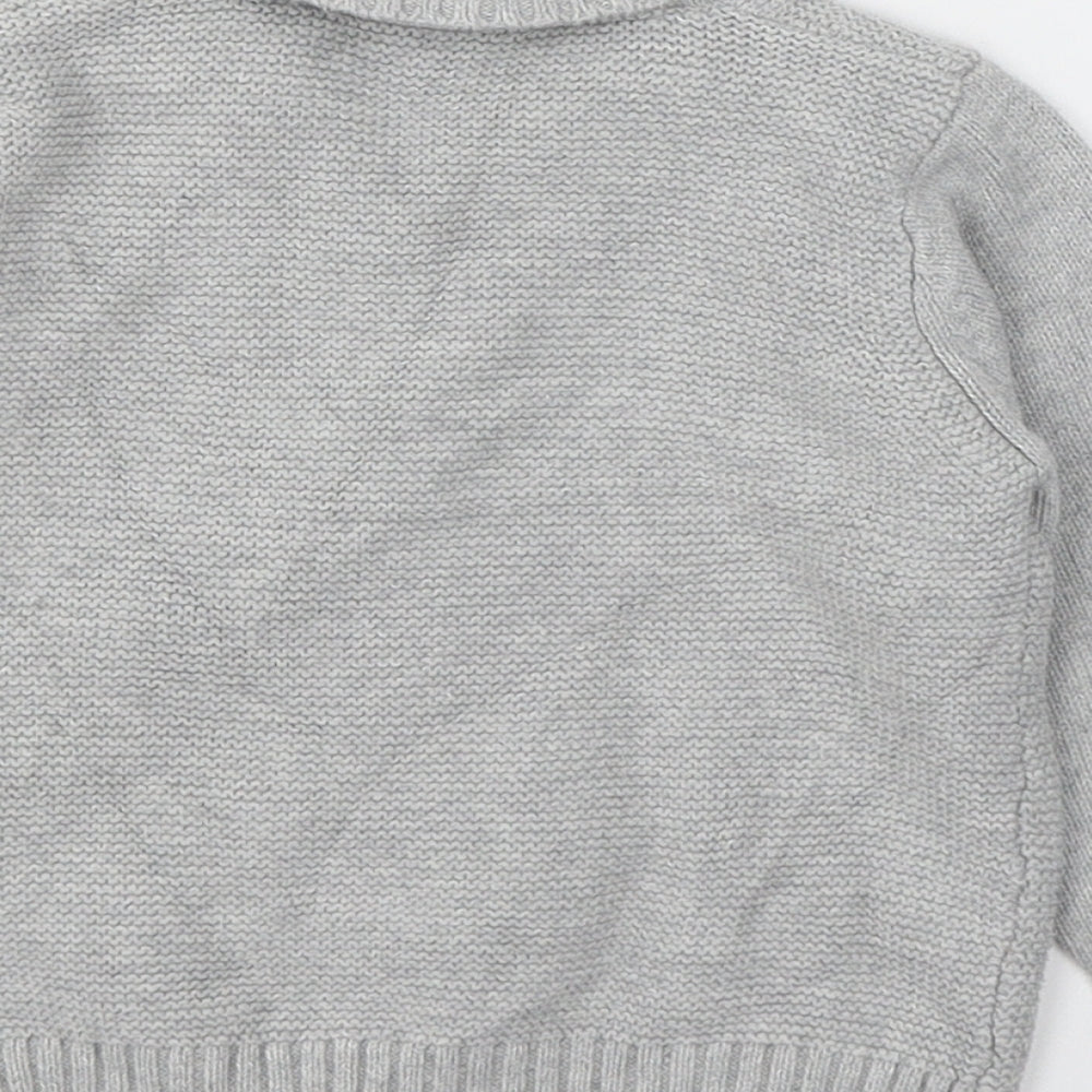 TU Boys Grey  100% Cotton Cardigan Jumper Size 18-24 Months  Button