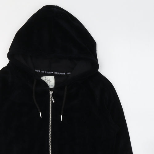 Primark Womens Black  Cotton Full Zip Hoodie Size S  Zip