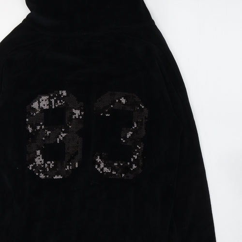 Primark Womens Black  Cotton Full Zip Hoodie Size S  Zip