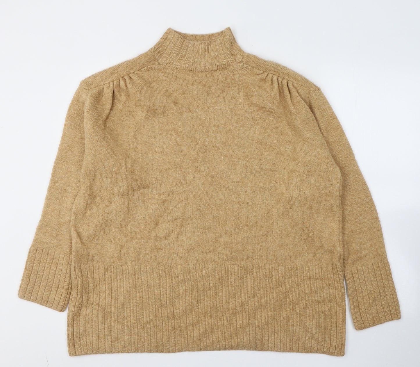 George Womens Beige High Neck  Acrylic Pullover Jumper Size L