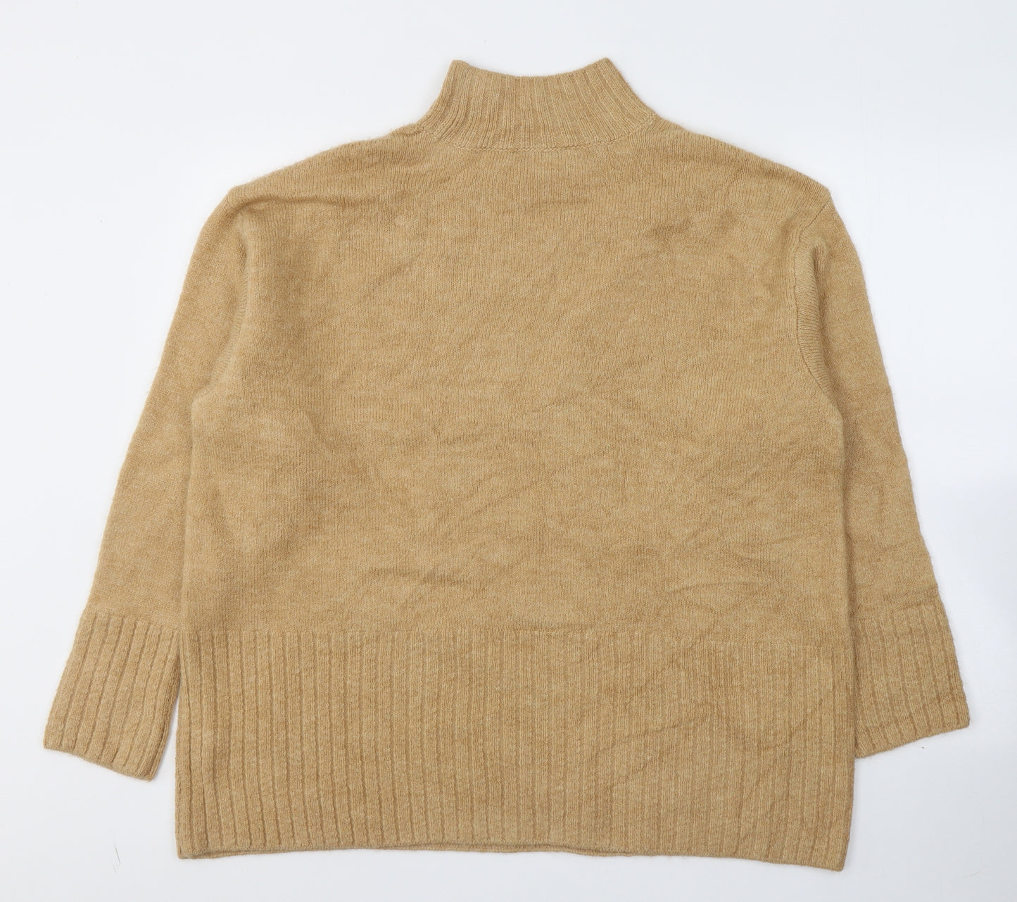 George Womens Beige High Neck  Acrylic Pullover Jumper Size L