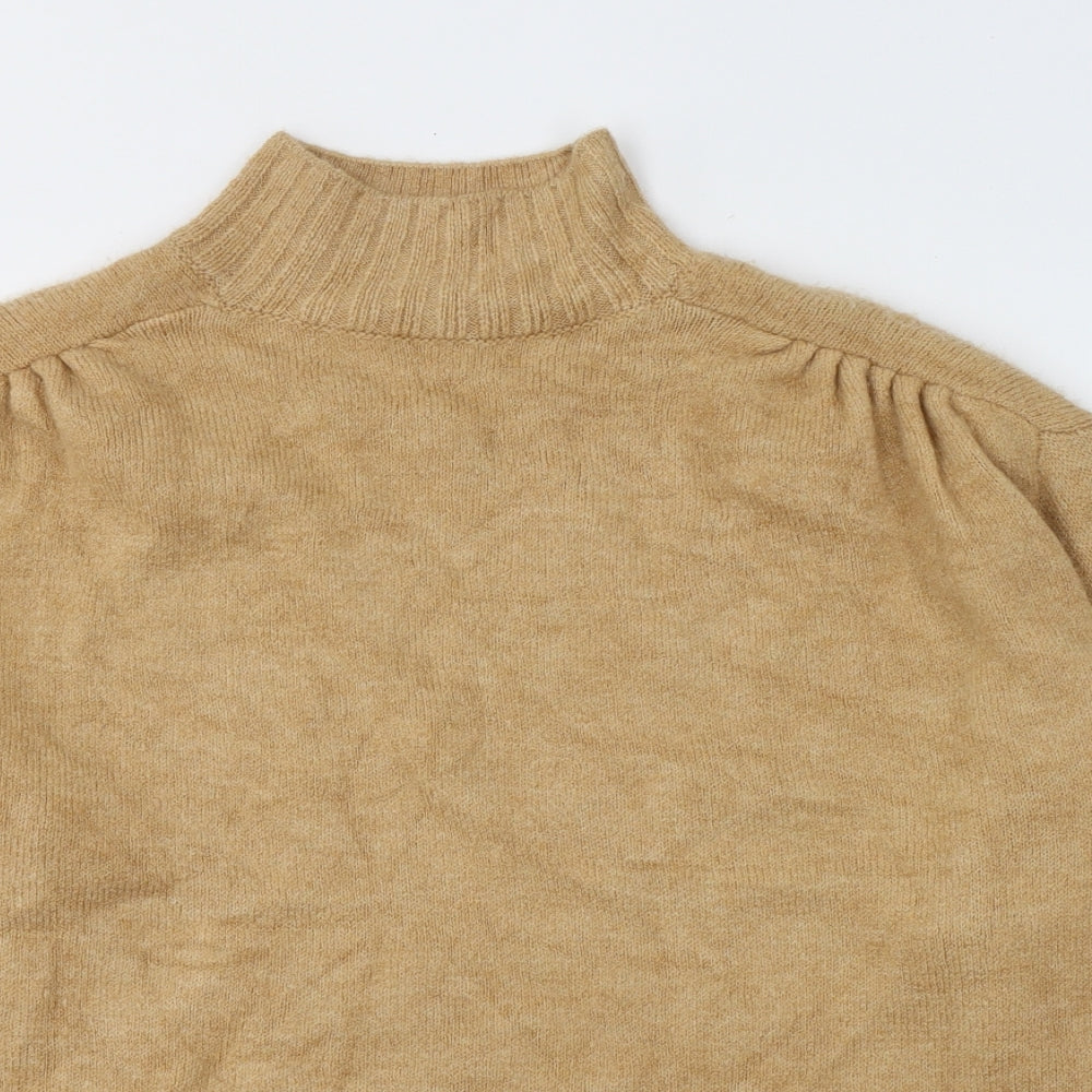 George Womens Beige High Neck  Acrylic Pullover Jumper Size L