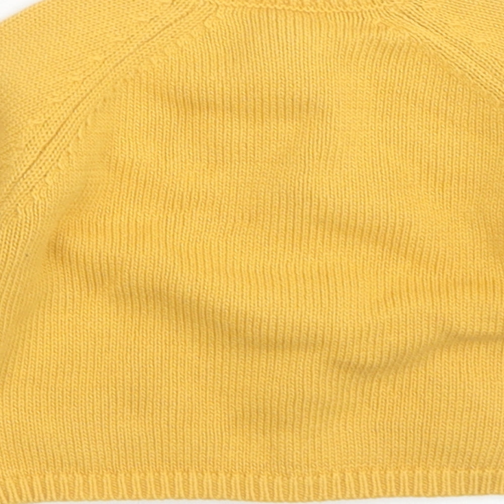 NEXT Girls Yellow  Acrylic Cape Jumper Size 3-6 Months  Button - Rabbits