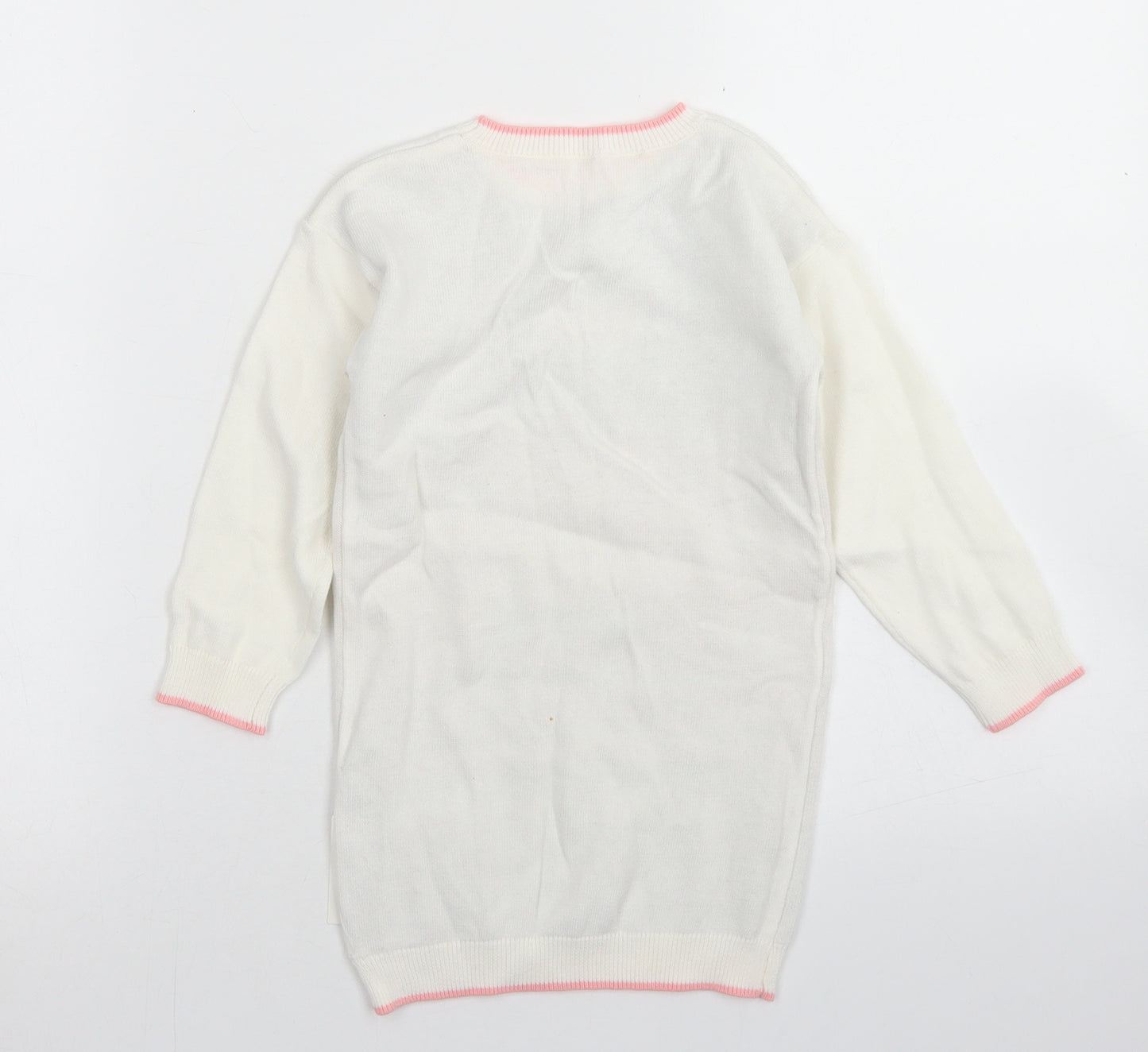 George Girls White  Cotton Jumper Dress  Size 18-24 Months  Crew Neck  - Fairy
