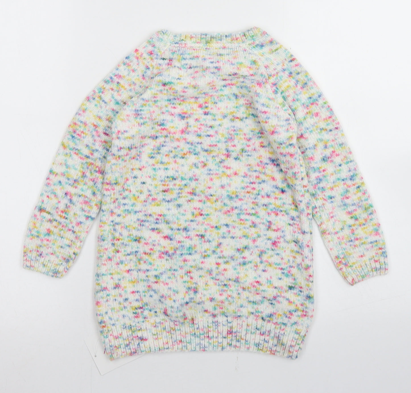 George Girls Multicoloured  Polyester Jumper Dress  Size 3-4 Years  Crew Neck  - Chenille