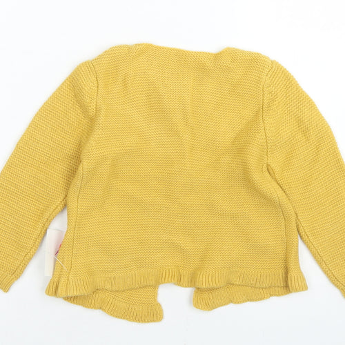 Dunnes Stores Girls Yellow  Acrylic Cardigan Jumper Size 18-24 Months  Button - Woodland Creatures