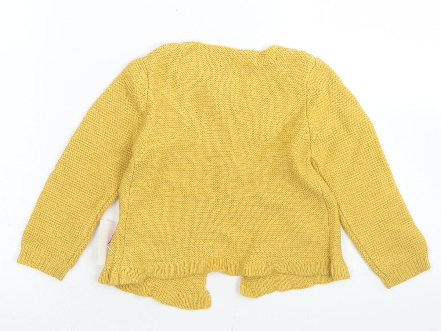 Dunnes Stores Girls Yellow  Acrylic Cardigan Jumper Size 18-24 Months  Button - Woodland Creatures