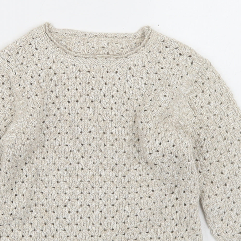 NEXT Girls Beige  Cotton Tunic Jumper Size 12-18 Months
