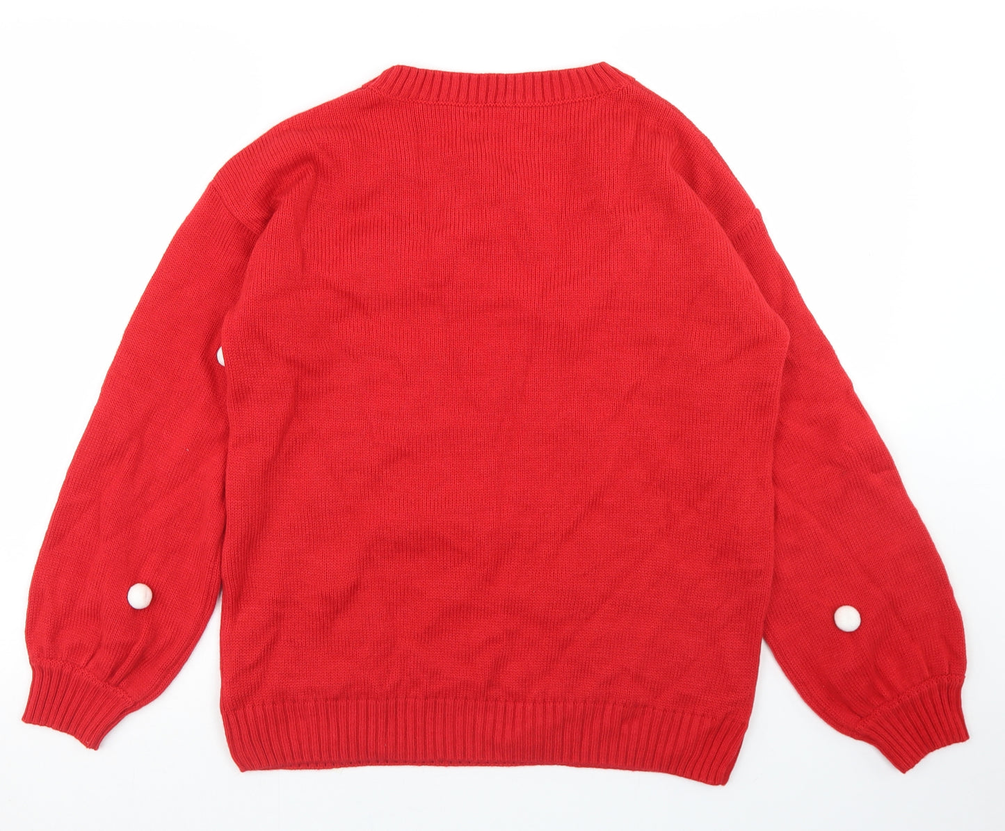 Disney Womens Red Crew Neck  Acrylic Pullover Jumper Size S   - Minnie Mouse Christmas Jumper