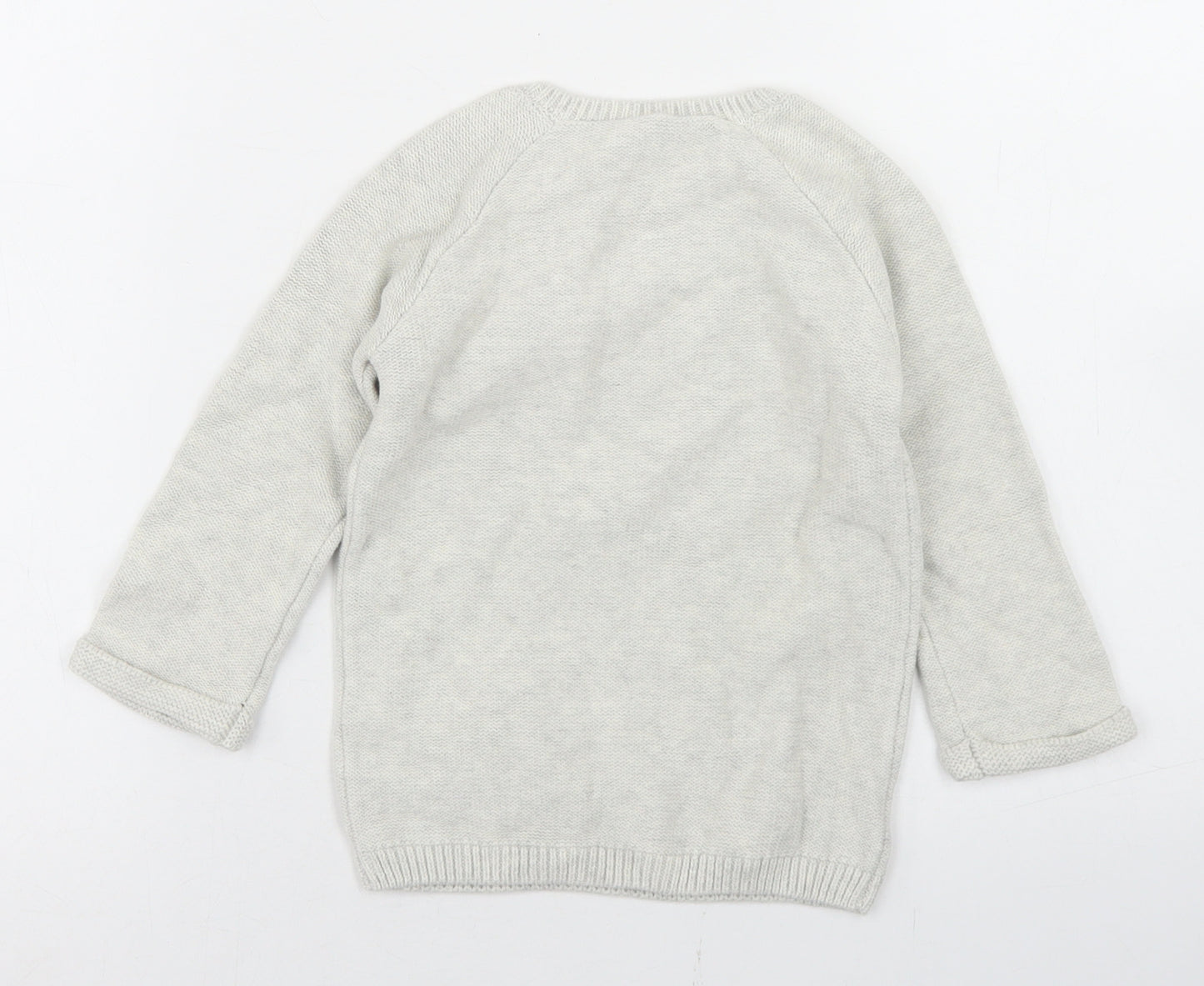 George Girls Grey  Cotton Pullover Jumper Size 18-24 Months  Button - Giraffe