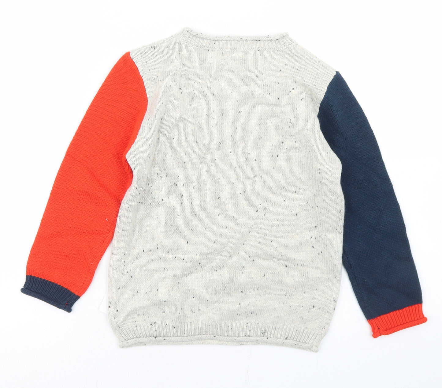 George Boys Multicoloured Round Neck Colourblock Acrylic Pullover Jumper Size 5-6 Years   - Christmas Jumper