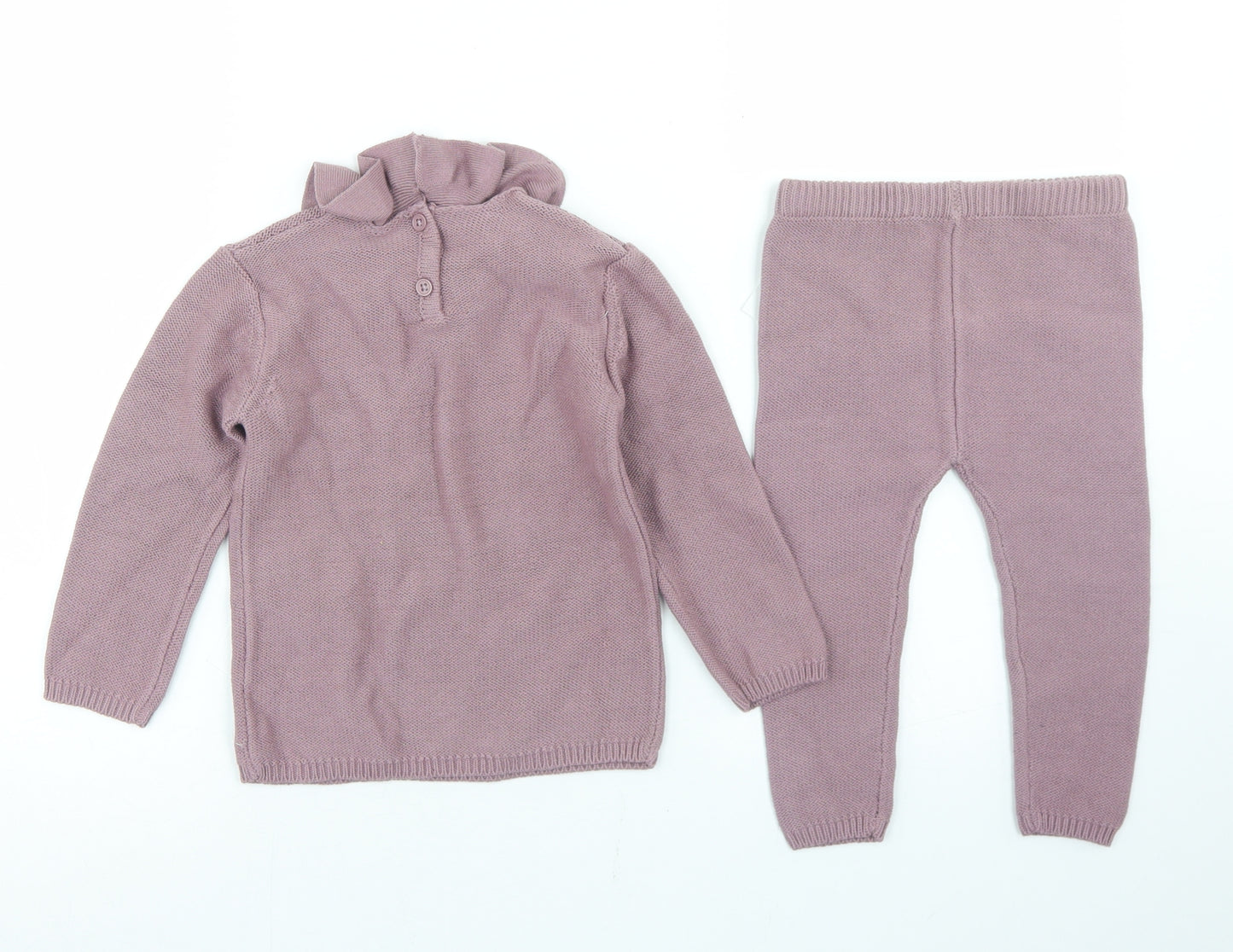 George Girls Purple  Cotton Trousers Set Outfit/Set Size 18 Months  Button - Winnie The Pooh