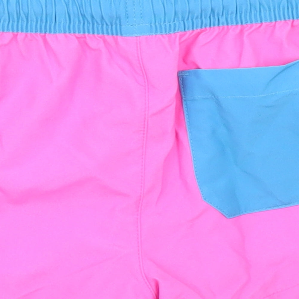 NEXT Boys Pink Colourblock Polyester Cropped Trousers Size 12-18 Months  Drawstring - Board Shorts