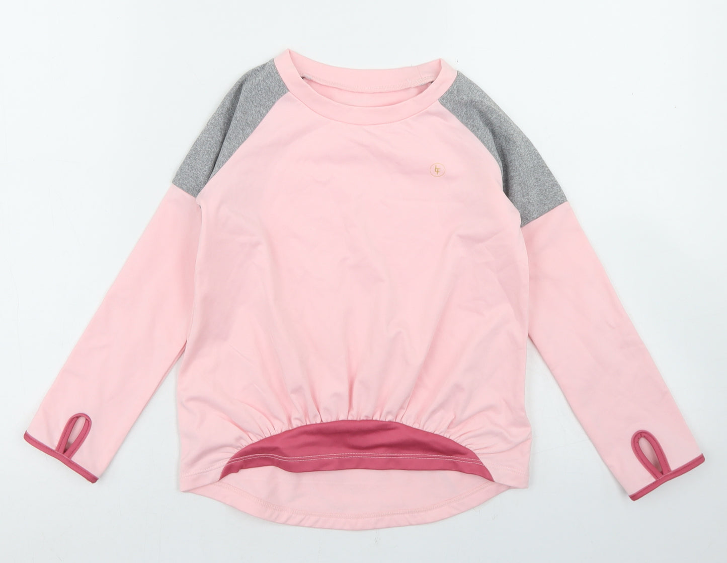 Willow Girls Pink  Polyester Basic T-Shirt Size 5-6 Years Round Neck  - Activewear Top