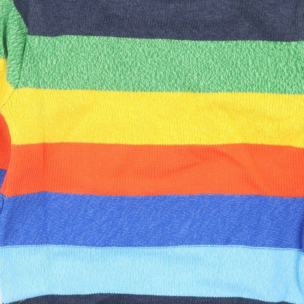 NEXT Boys Multicoloured Crew Neck Striped Cotton Pullover Jumper Size 3-4 Years   - Animals