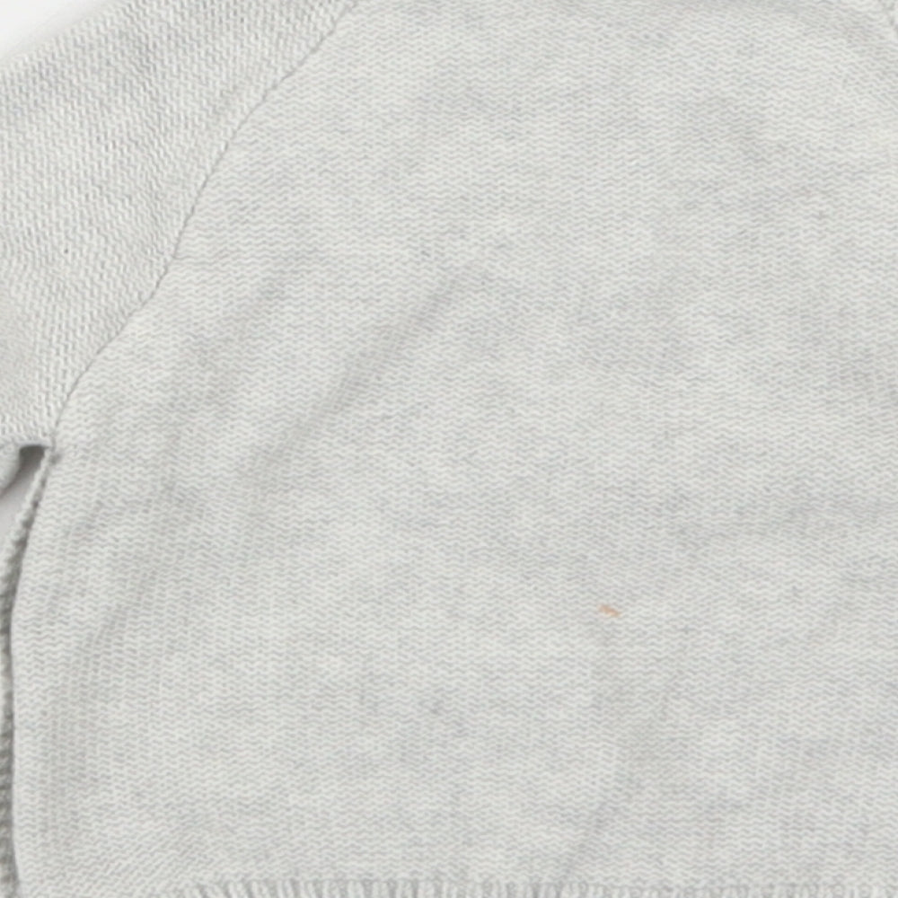 George Girls Grey  Cotton Pullover Jumper Size 0-3 Months  Button - Mouse