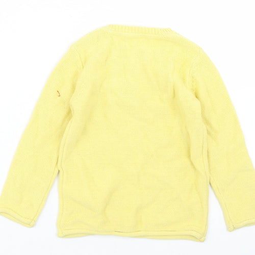 George Girls Yellow  Cotton Pullover Jumper Size 18-24 Months  Button