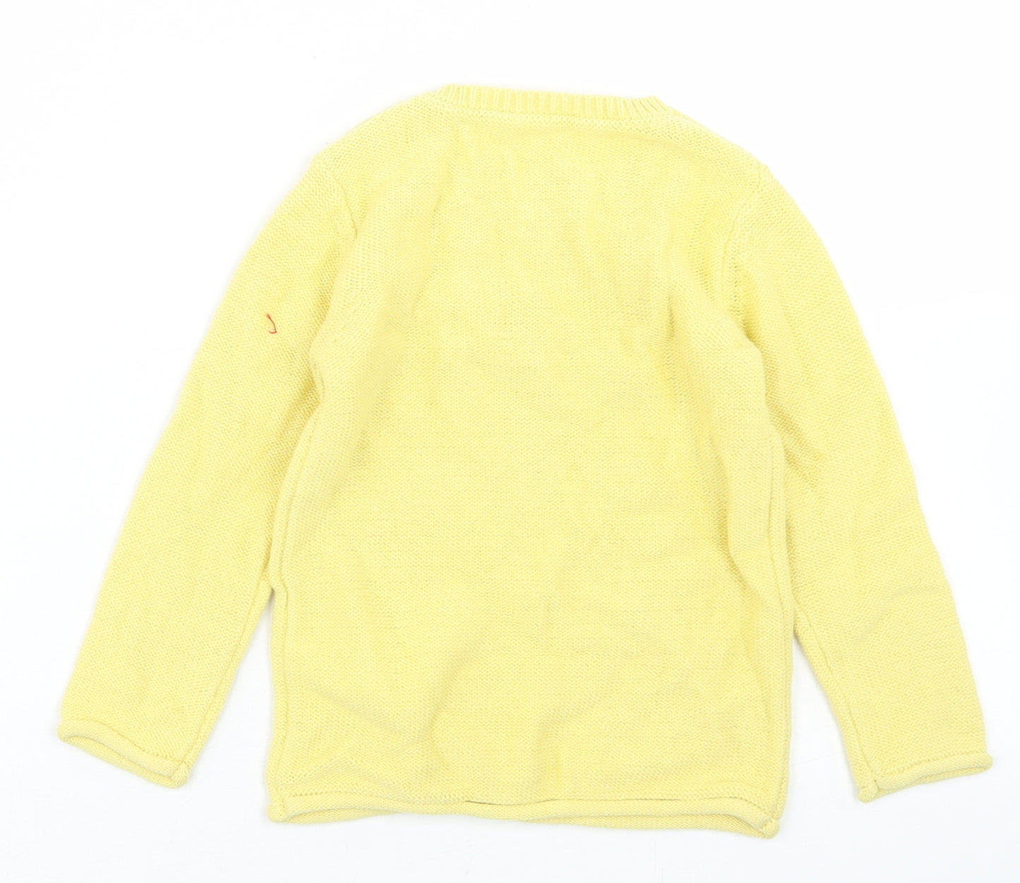 George Girls Yellow  Cotton Pullover Jumper Size 18-24 Months  Button