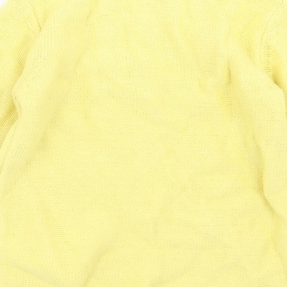 George Girls Yellow  Cotton Pullover Jumper Size 18-24 Months  Button