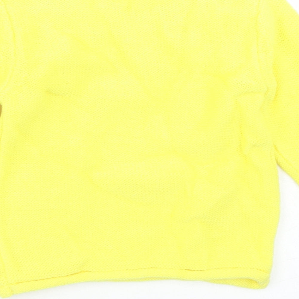 George Girls Yellow  Cotton Pullover Jumper Size 0-3 Months  Button