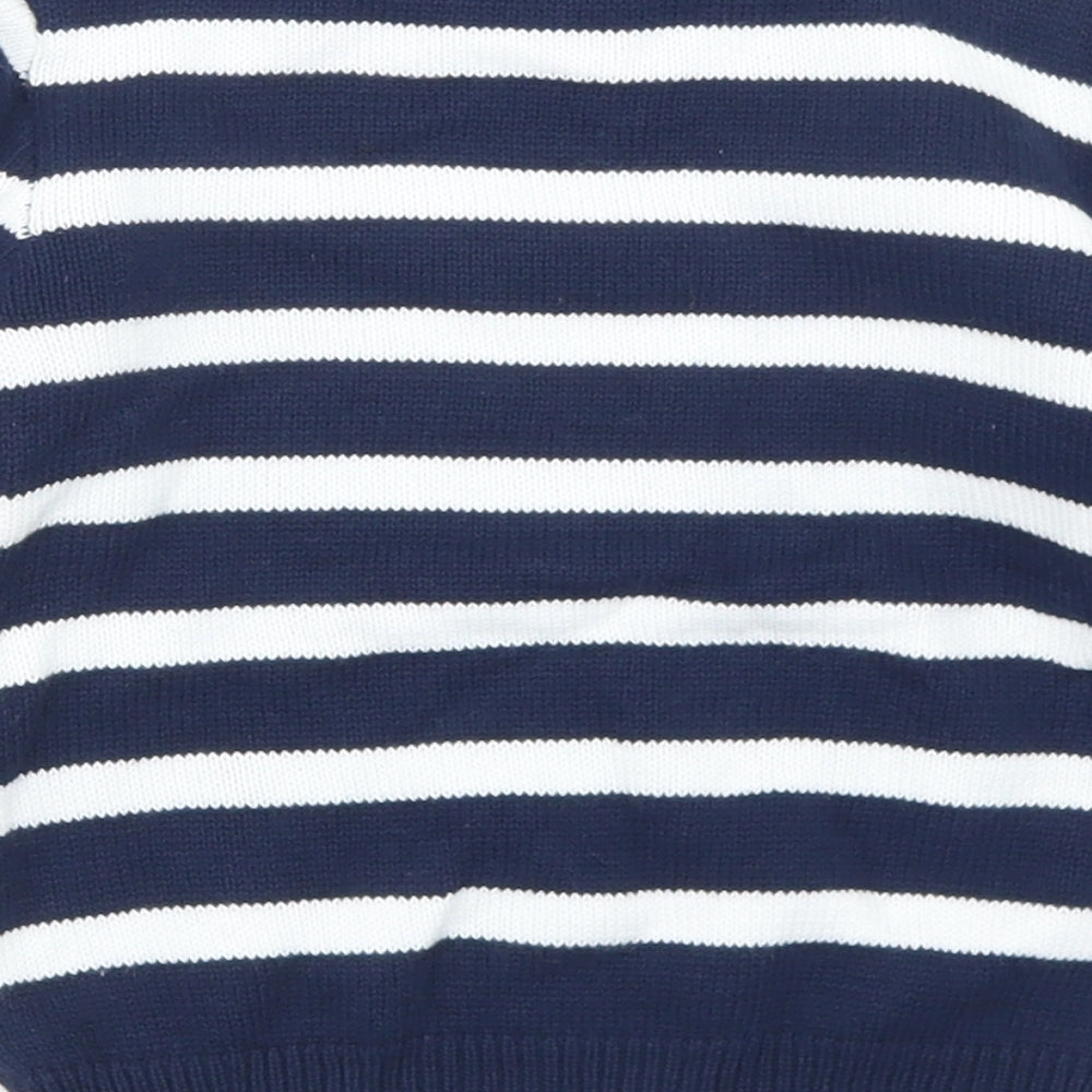 Dunnes Stores Boys Blue Striped Cotton Pullover Jumper Size 18-24 Months   - Dinosaurs