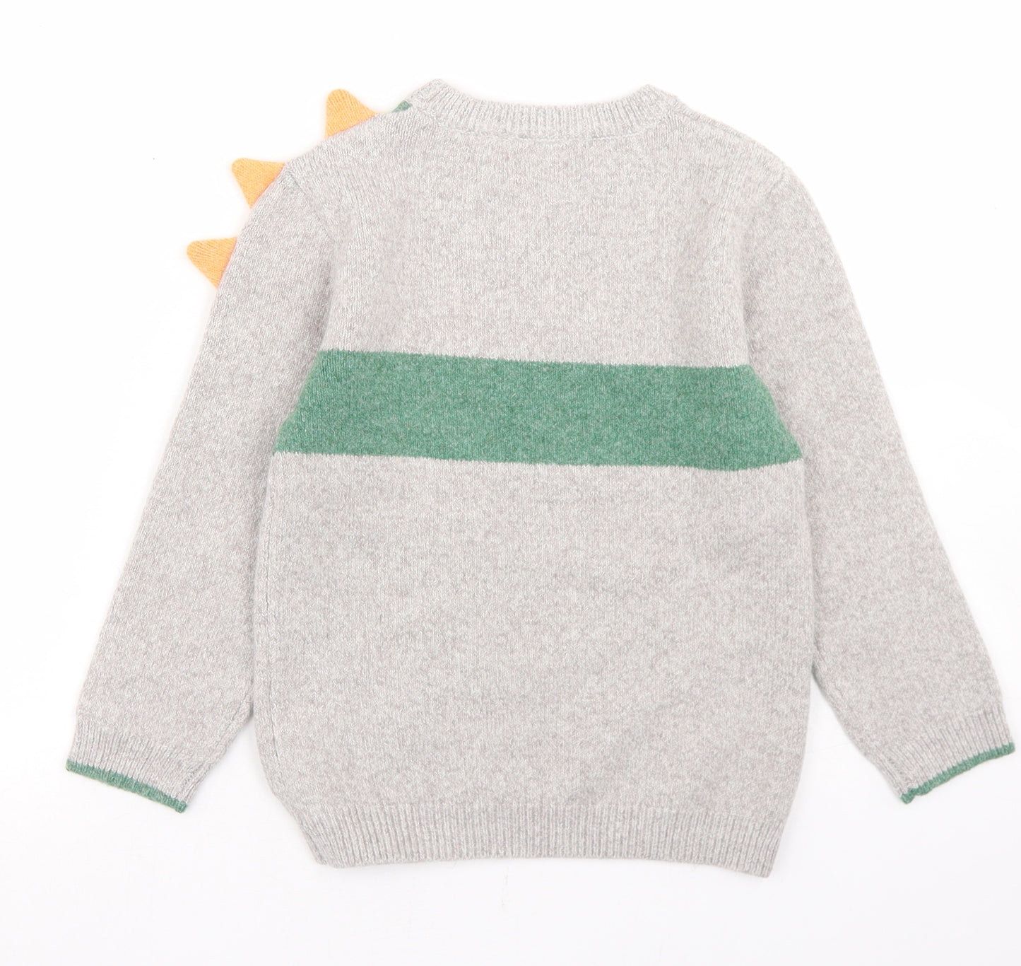 George Boys Grey Crew Neck  Wood Pullover Jumper Size 5-6 Years   - Crocodile