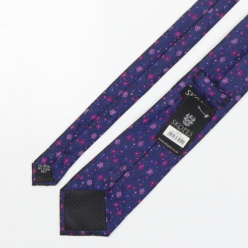 Skopes  Mens Multicoloured Floral Polyester Pointed Tie One Size