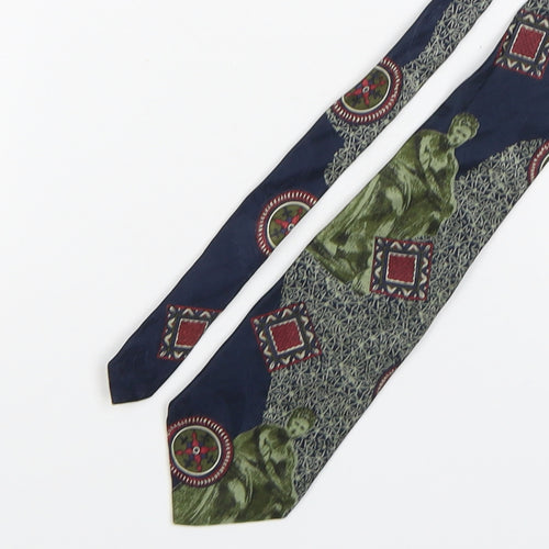 Oakland Mens Multicoloured Geometric Silk Pointed Tie One Size