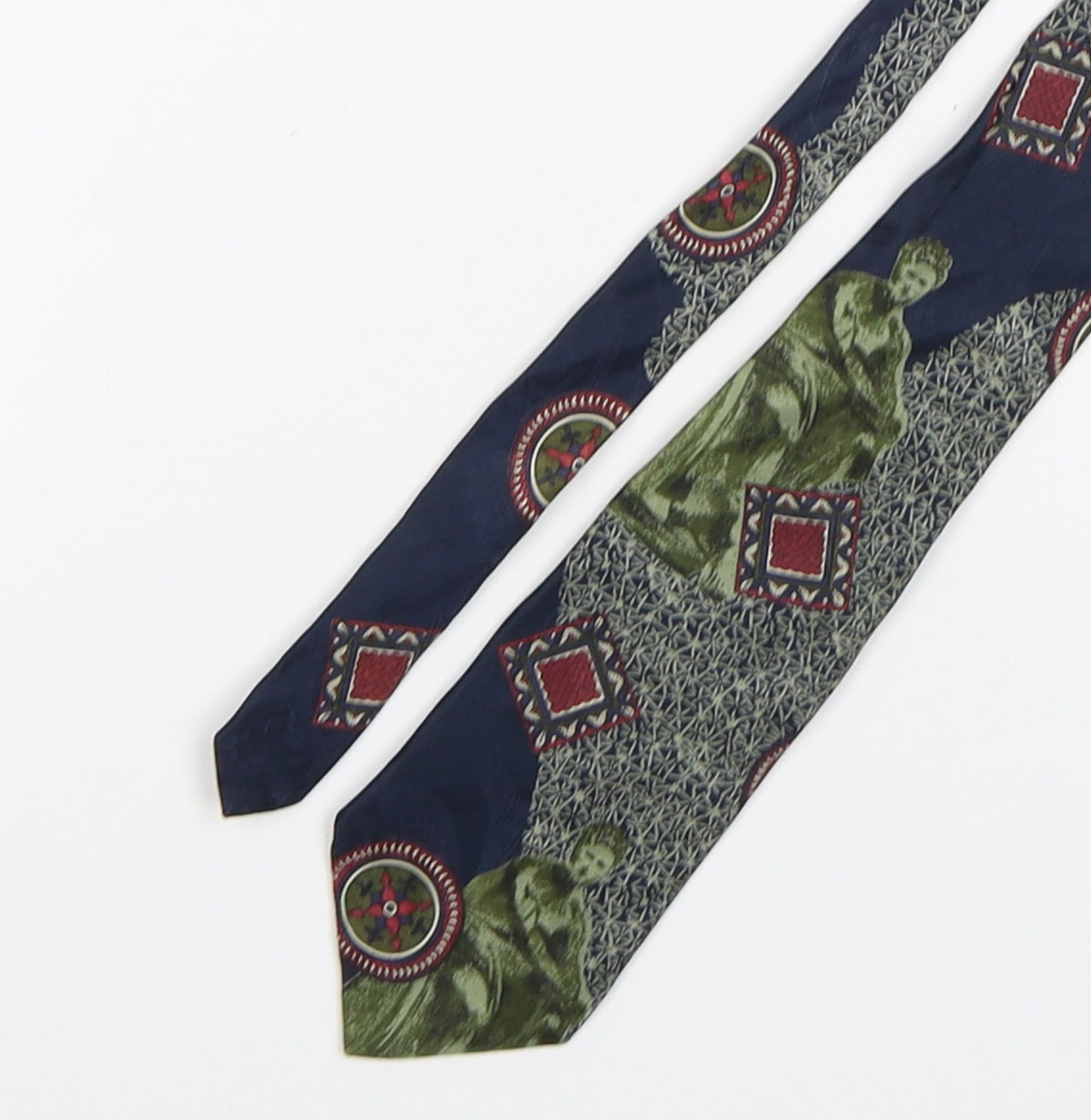 Oakland Mens Multicoloured Geometric Silk Pointed Tie One Size