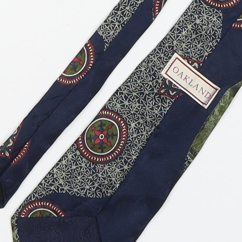 Oakland Mens Multicoloured Geometric Silk Pointed Tie One Size