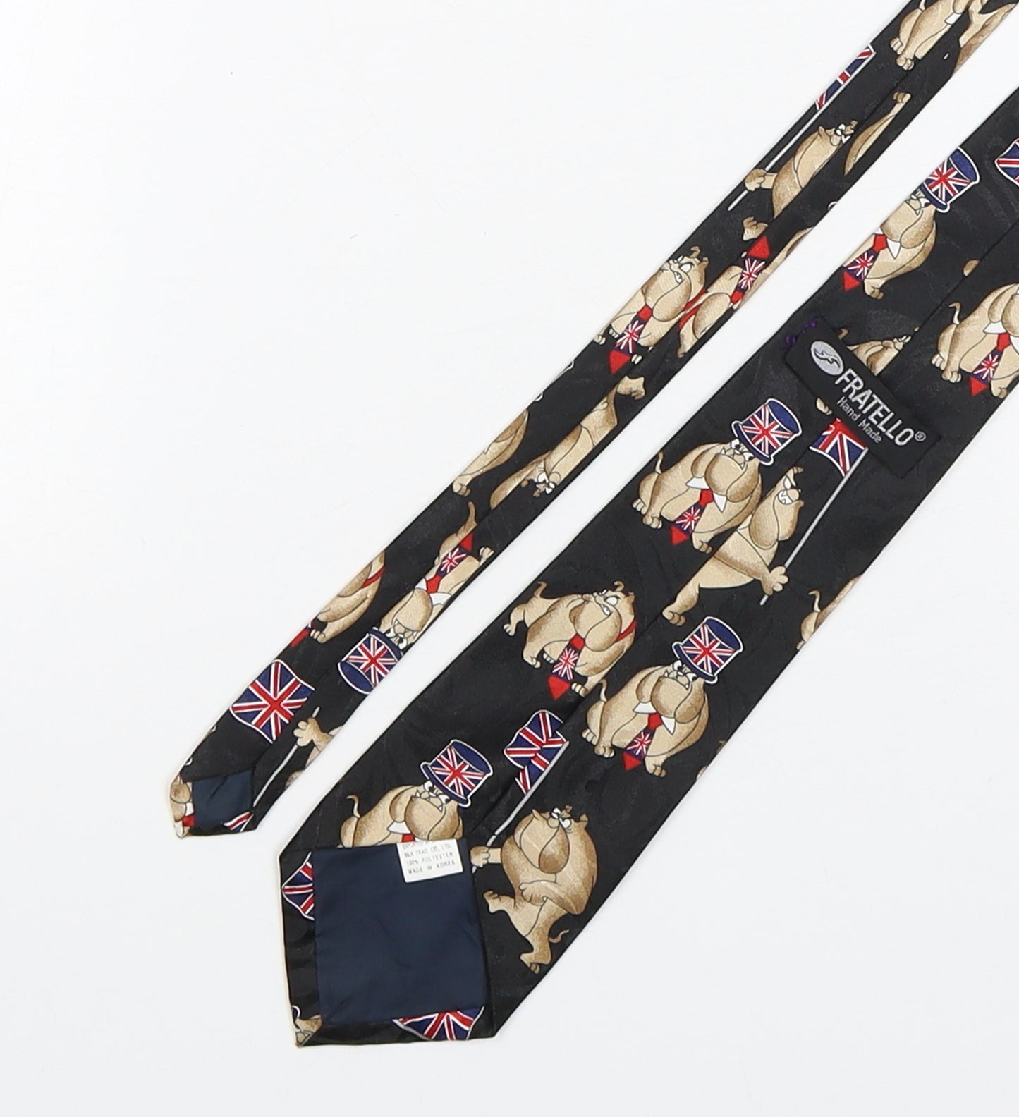 Fratello Mens Multicoloured Geometric Polyester Pointed Tie One Size - British Bull Dog