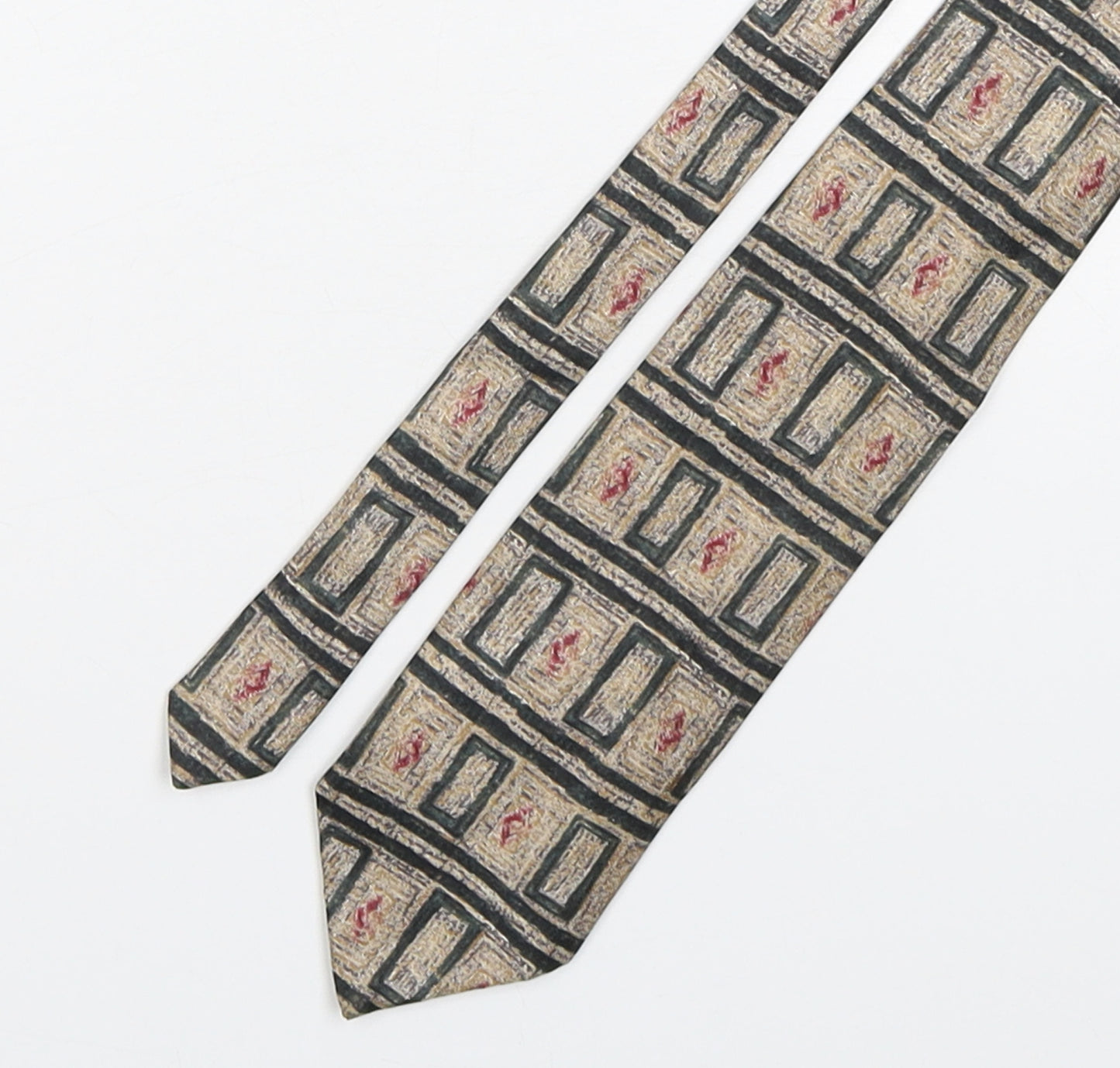 Marks and Spencer Mens Multicoloured Geometric Silk Pointed Tie One Size