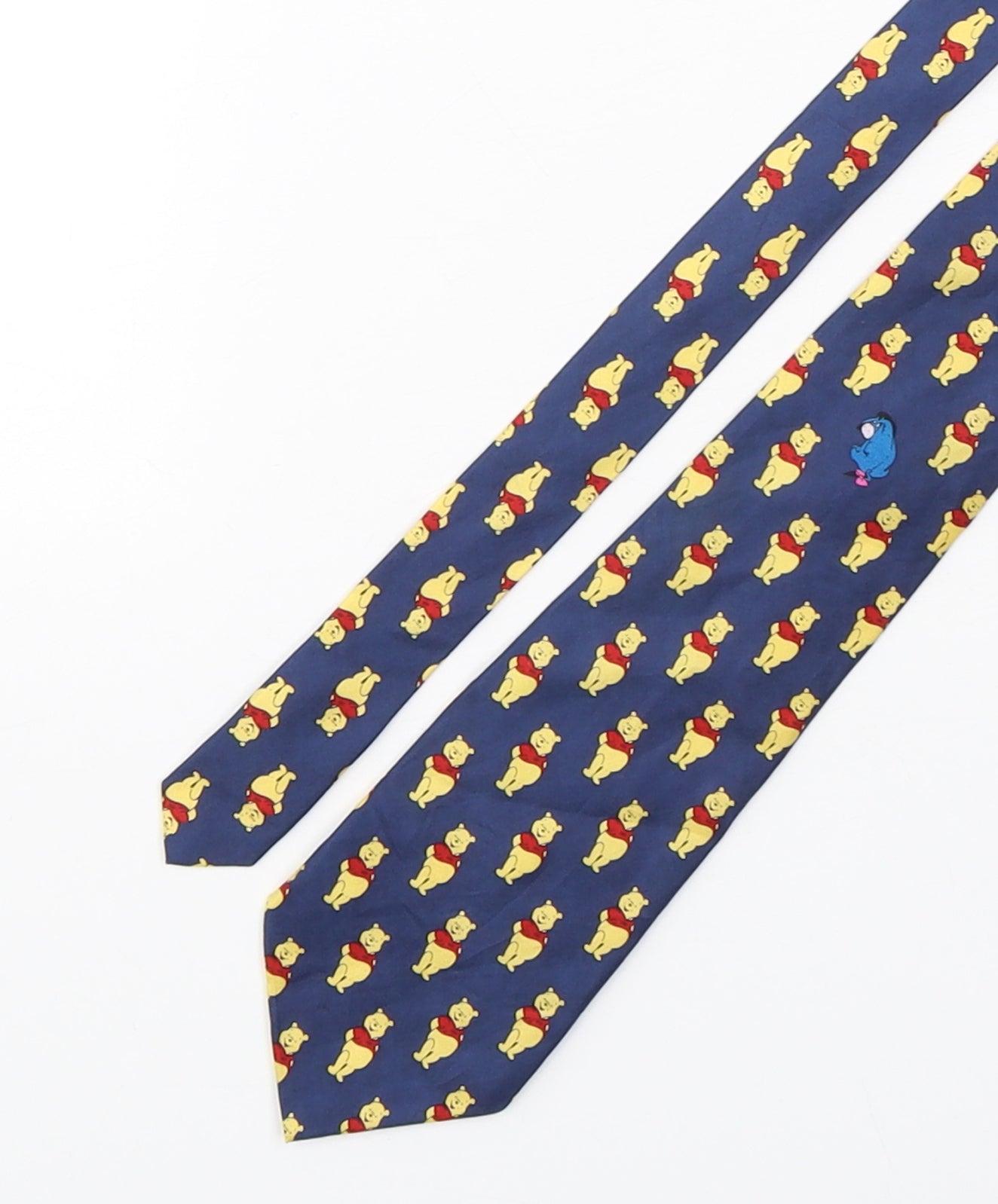 Carnaval  Mens Blue Geometric Silk Pointed Tie One Size - Winnie the Pooh