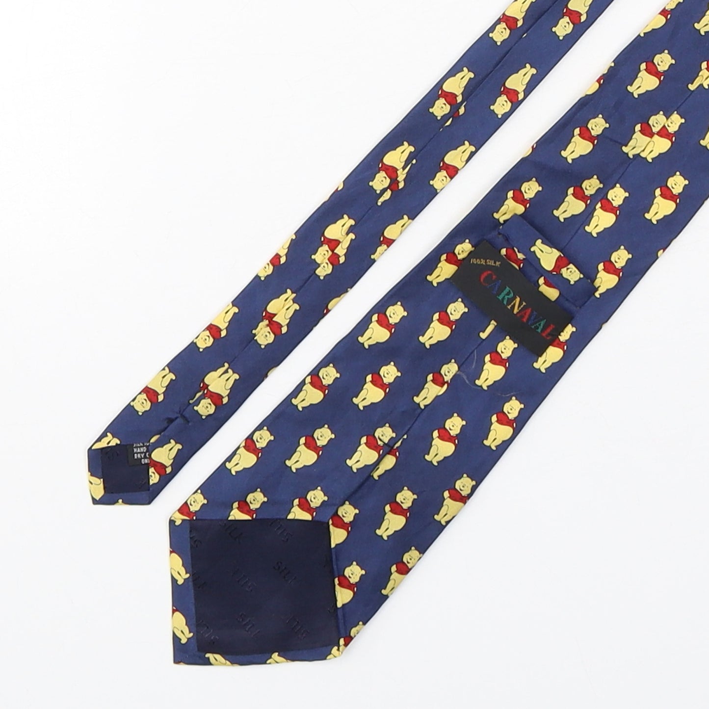 Carnaval  Mens Blue Geometric Silk Pointed Tie One Size - Winnie the Pooh