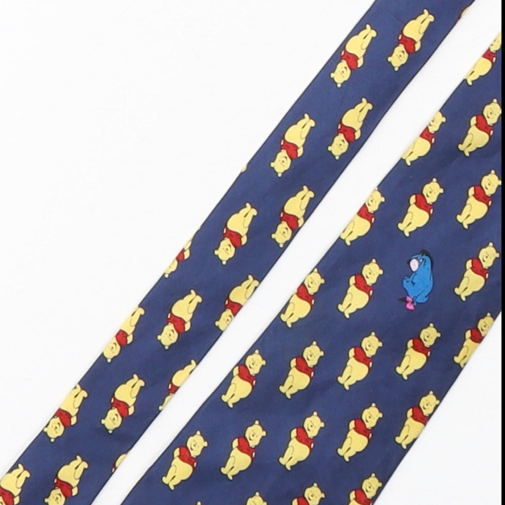 Carnaval  Mens Blue Geometric Silk Pointed Tie One Size - Winnie the Pooh