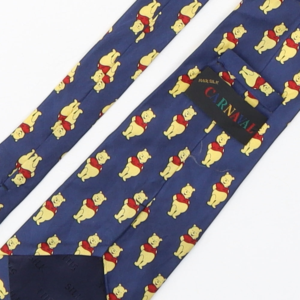 Carnaval  Mens Blue Geometric Silk Pointed Tie One Size - Winnie the Pooh