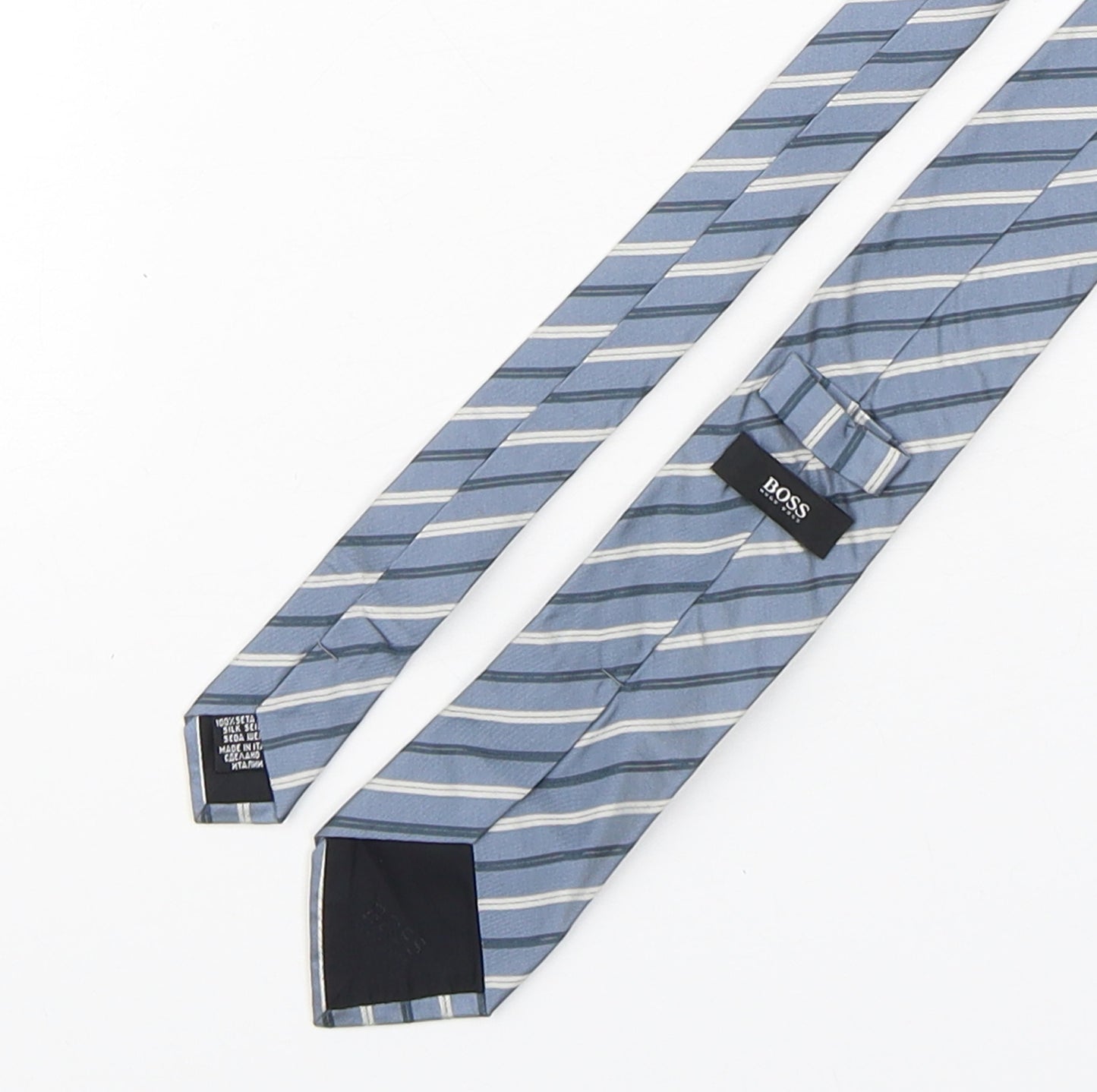 HUGO BOSS Mens Multicoloured Striped Silk Pointed Tie One Size