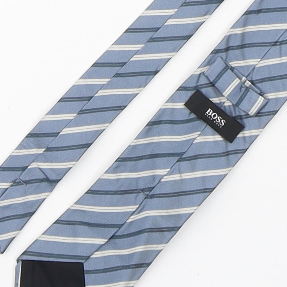 HUGO BOSS Mens Multicoloured Striped Silk Pointed Tie One Size