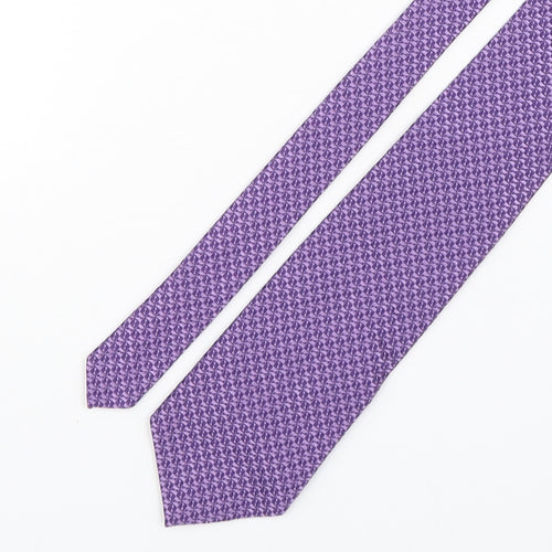 Simon Taylors Guild  Mens Purple Geometric Silk Pointed Tie One Size