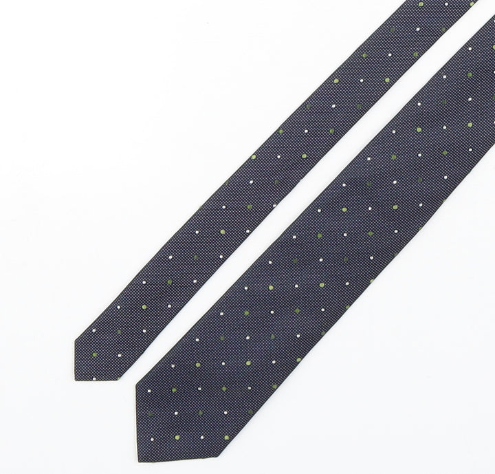 Olymp Mens Multicoloured Polka Dot Silk Pointed Tie One Size