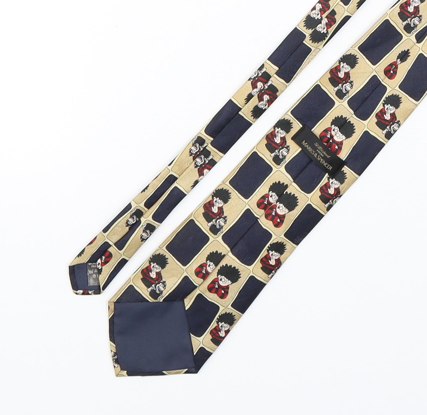 Marks and Spencer Mens Multicoloured Geometric Polyester Pointed Tie One Size - Dennis and Gnasher
