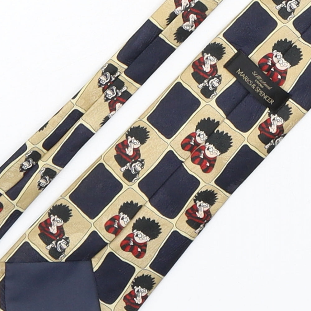 Marks and Spencer Mens Multicoloured Geometric Polyester Pointed Tie One Size - Dennis and Gnasher