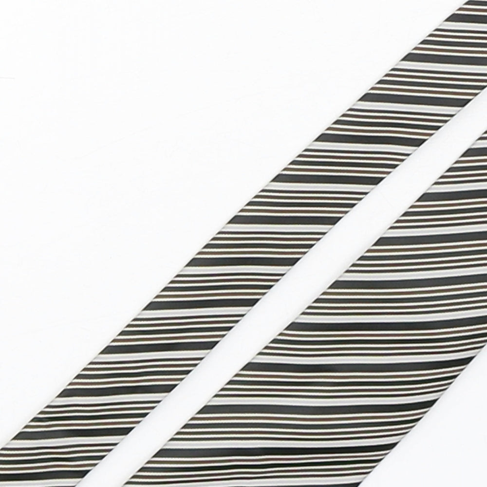 Francesco Borgia Mens Multicoloured Striped Polyester Pointed Tie One Size