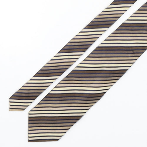Soprano Mens Multicoloured Striped Silk Pointed Tie One Size