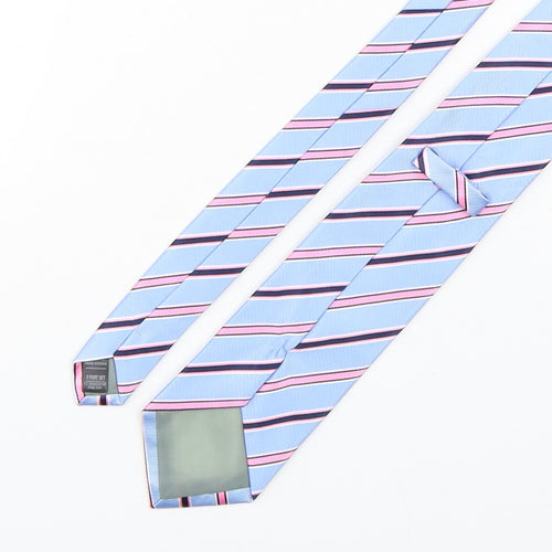Marks and Spencer Mens Multicoloured Striped Polyester Pointed Tie One Size